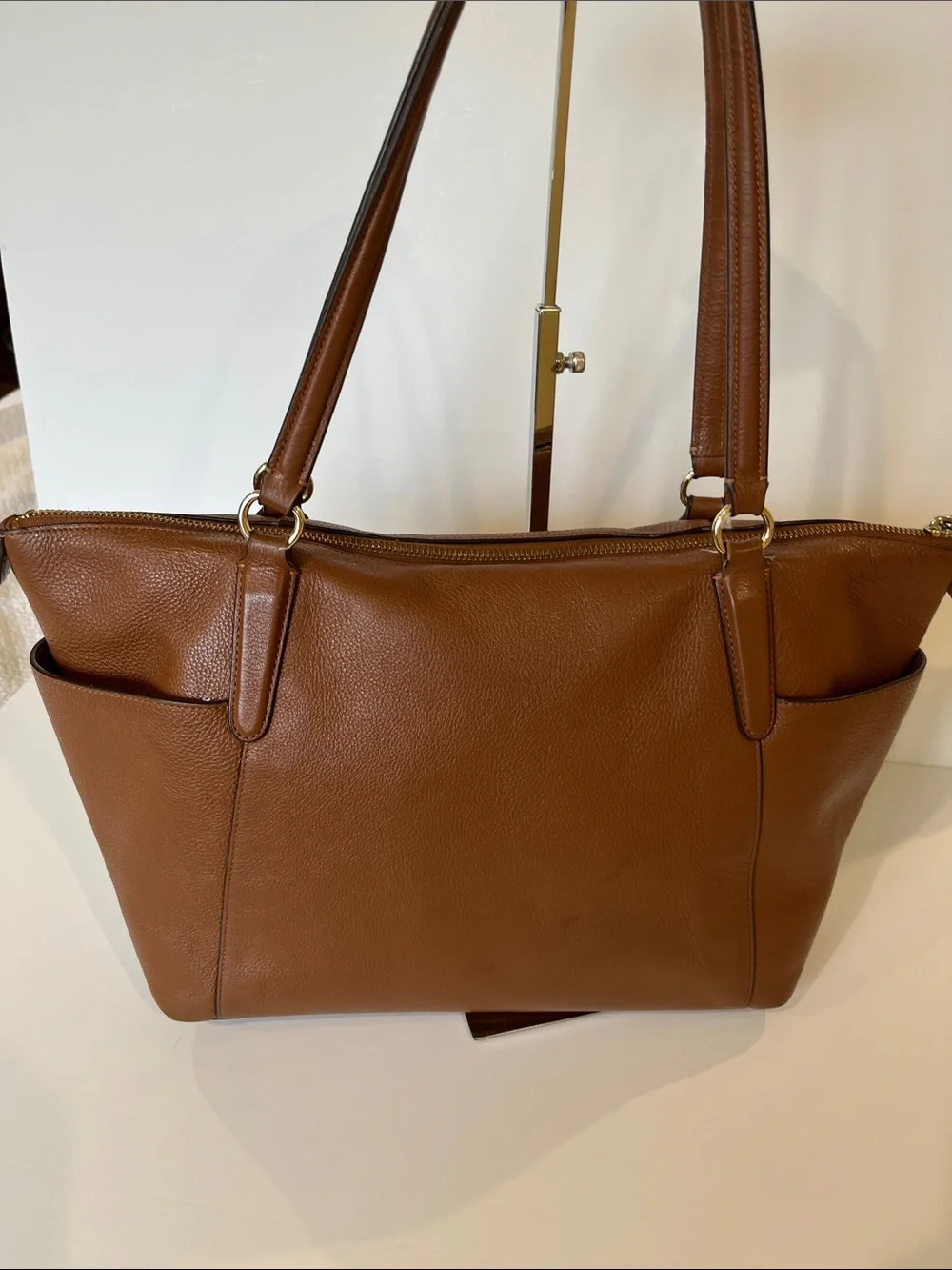 Coach Ava Saddle Brown Leather Tote with Gold Hardware